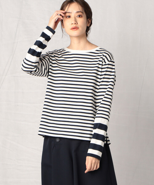 Comme　Ca　Mature（コムサマチュア）の「長袖ボーダーＴシャツ（Tシャツ/カットソー・レディース・ブラック/ネイビー・FREE）」の8枚目の写真