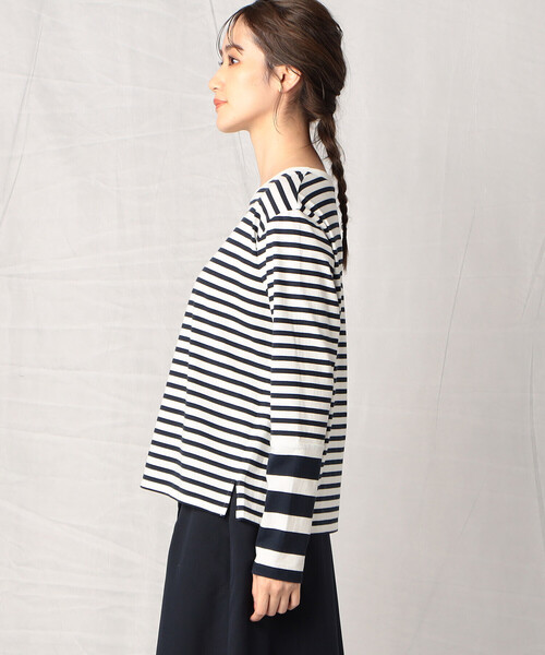 Comme　Ca　Mature（コムサマチュア）の「長袖ボーダーＴシャツ（Tシャツ/カットソー・レディース・ブラック/ネイビー・FREE）」の10枚目の写真