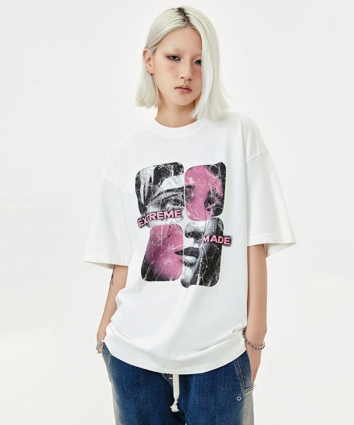 Ressaca(レサーカ)の「オーバーサイズ フォトプリントTシャツ(Tシャツ/カットソー・メンズ・グレー/ブラック/ホワイト・XXL/XL/L/M)」の3枚目の写真