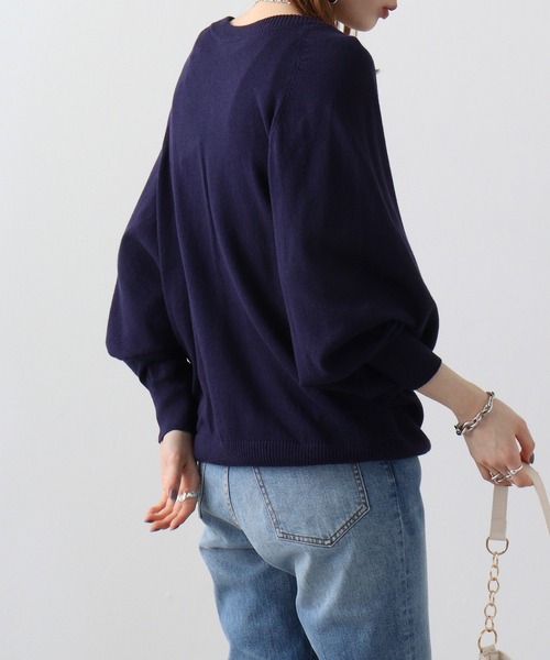 atONE(アットワン)の「atONE キーネックドルマンカーディガン(カーディガン/ボレロ・レディース・ネイビー/グレイッシュベージュ/オフホワイト/ブラック・4L~5L/LL~3L/M-L)」の19枚目の写真