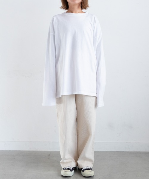PICHI(ピイチ)の「シンプルルーズロンTee(Tシャツ/カットソー・レディース・ブラック/グレー/ホワイト/ネイビー・FREE)」の20枚目の写真