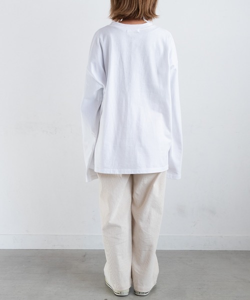 PICHI(ピイチ)の「シンプルルーズロンTee(Tシャツ/カットソー・レディース・ブラック/グレー/ホワイト/ネイビー・FREE)」の13枚目の写真