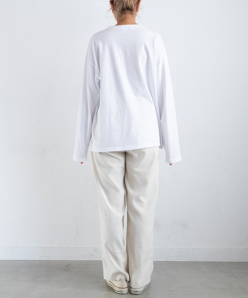 PICHI(ピイチ)の「シンプルルーズロンTee(Tシャツ/カットソー・レディース・ブラック/グレー/ホワイト/ネイビー・FREE)」の12枚目の写真