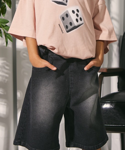 PAIRMANON STREET（ペアマノンストリート）の「【PAIRMANON STREET】ワイド ストレート クロップド スプレーダイ デニム パンツ（デニムパンツ・キッズ・インディゴブルー/イエロー/パープル/ブラック/ブルー・100/110/120/130/140/150/160/90）」の13枚目の写真