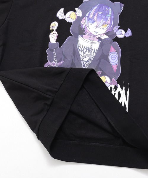 Revo.（レボ）の「［PSYCHO☆NATION サイコネーション］イラストレーター「ろろ」コラボアイテム / サイドスリット テープ リボン スウェット プルオーバー（スウェット・レディース・ブラック/サックスブルー/ホワイト・M/L）」の7枚目の写真