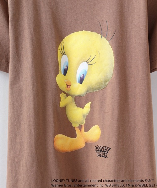 FUNALIVE(ファンアライブ)の「TWEETY転写プリントTシャツ(Tシャツ/カットソー・レディース・チャコール/モカ/杢グレー/オフホワイト/ラベンダー/ミント・XL/L/M)」の19枚目の写真