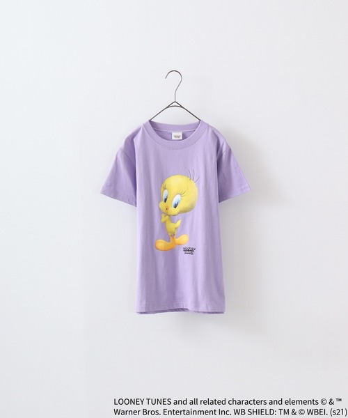 FUNALIVE(ファンアライブ)の「TWEETY転写プリントTシャツ(Tシャツ/カットソー・レディース・チャコール/モカ/杢グレー/オフホワイト/ラベンダー/ミント・XL/L/M)」の15枚目の写真