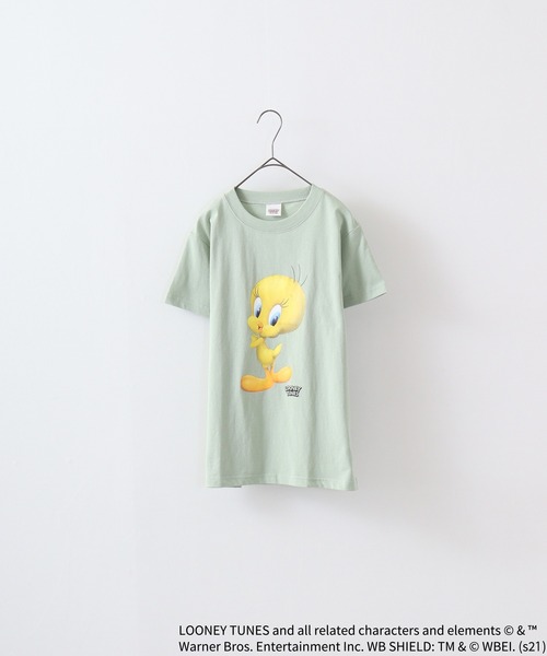 FUNALIVE(ファンアライブ)の「TWEETY転写プリントTシャツ(Tシャツ/カットソー・レディース・チャコール/モカ/杢グレー/オフホワイト/ラベンダー/ミント・XL/L/M)」の13枚目の写真