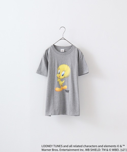 FUNALIVE(ファンアライブ)の「TWEETY転写プリントTシャツ(Tシャツ/カットソー・レディース・チャコール/モカ/杢グレー/オフホワイト/ラベンダー/ミント・XL/L/M)」の9枚目の写真