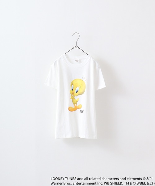 FUNALIVE(ファンアライブ)の「TWEETY転写プリントTシャツ(Tシャツ/カットソー・レディース・チャコール/モカ/杢グレー/オフホワイト/ラベンダー/ミント・XL/L/M)」の7枚目の写真