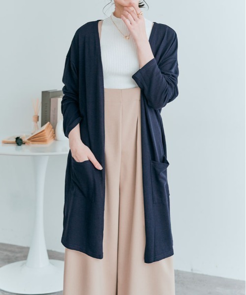 BELLADESSO ベラデッソ　ロングカーディガン　ラメ入り　ヒモ・タグ付き セール】薄手 ニットソー ロング カーディガン（カーディガン