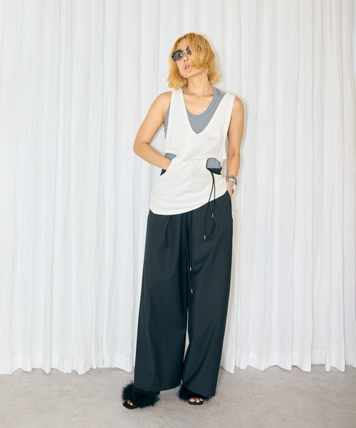 CITYSHOP(シティーショップ)の「TORO EASY SLACKS:パンツ(スラックス・レディース・ブラウン/ブラック・36/38)」の3枚目の写真