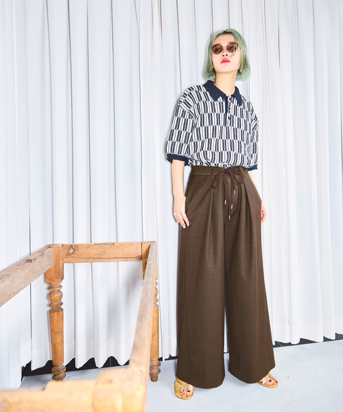 CITYSHOP(シティーショップ)の「TORO EASY SLACKS:パンツ(スラックス・レディース・ブラウン/ブラック・36/38)」の4枚目の写真