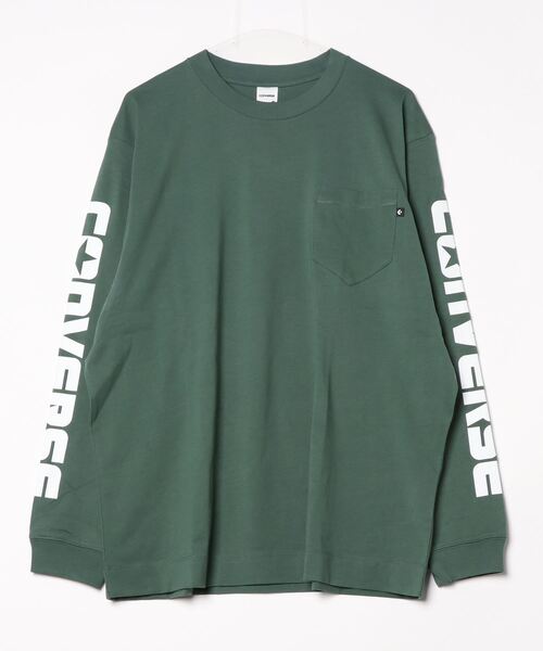 CONVERSE(コンバース)の「コンバース LS PK TEE_(Tシャツ/カットソー・メンズ・ブラック/ホワイト/グリーン・LL/L/M)」の1枚目の写真