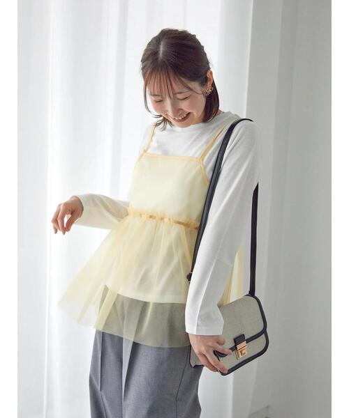 Te chichi TERRASSE（テチチテラス）の「ロンTセットチュールキャミソール（シャツ/ブラウス・レディース・ブラック/ベージュ/オフホワイト・F）」の2枚目の写真