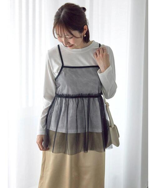 Te chichi TERRASSE（テチチテラス）の「ロンTセットチュールキャミソール（シャツ/ブラウス・レディース・ブラック/ベージュ/オフホワイト・F）」の3枚目の写真