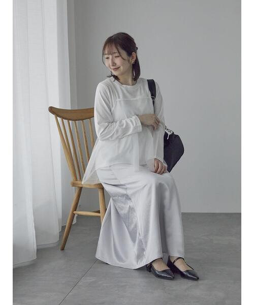 Te chichi TERRASSE（テチチテラス）の「ロンTセットチュールキャミソール（シャツ/ブラウス・レディース・ブラック/ベージュ/オフホワイト・F）」の6枚目の写真