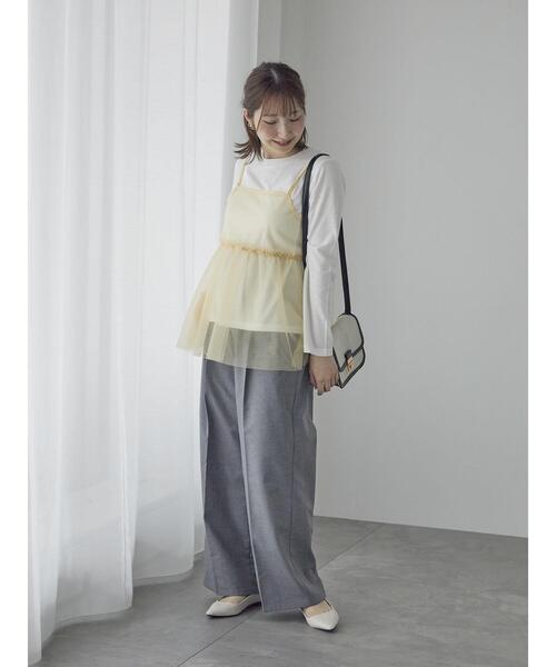 Te chichi TERRASSE（テチチテラス）の「ロンTセットチュールキャミソール（シャツ/ブラウス・レディース・ブラック/ベージュ/オフホワイト・F）」の9枚目の写真