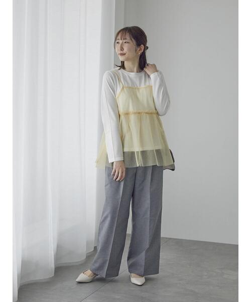 Te chichi TERRASSE（テチチテラス）の「ロンTセットチュールキャミソール（シャツ/ブラウス・レディース・ブラック/ベージュ/オフホワイト・F）」の10枚目の写真