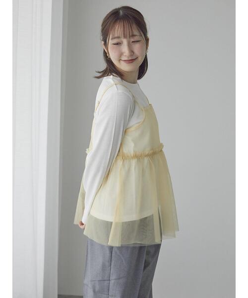 Te chichi TERRASSE（テチチテラス）の「ロンTセットチュールキャミソール（シャツ/ブラウス・レディース・ブラック/ベージュ/オフホワイト・F）」の11枚目の写真