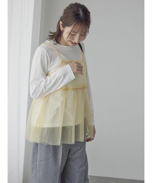 Te chichi TERRASSE（テチチテラス）の「ロンTセットチュールキャミソール（シャツ/ブラウス・レディース・ブラック/ベージュ/オフホワイト・F）」の12枚目の写真