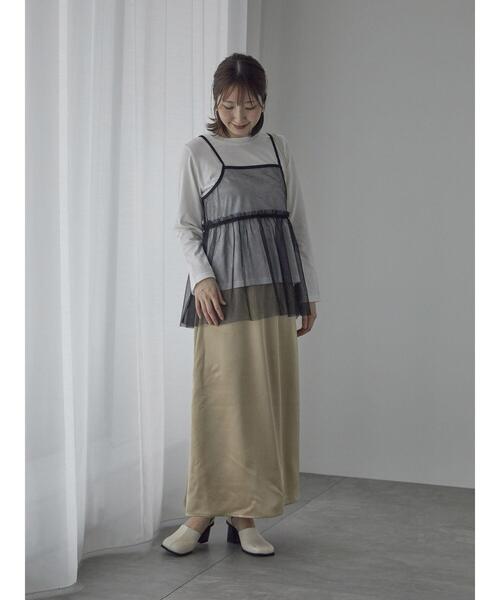 Te chichi TERRASSE（テチチテラス）の「ロンTセットチュールキャミソール（シャツ/ブラウス・レディース・ブラック/ベージュ/オフホワイト・F）」の14枚目の写真