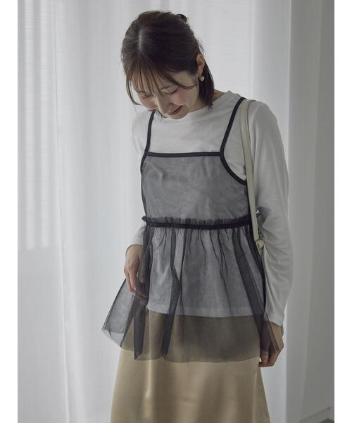 Te chichi TERRASSE（テチチテラス）の「ロンTセットチュールキャミソール（シャツ/ブラウス・レディース・ブラック/ベージュ/オフホワイト・F）」の15枚目の写真