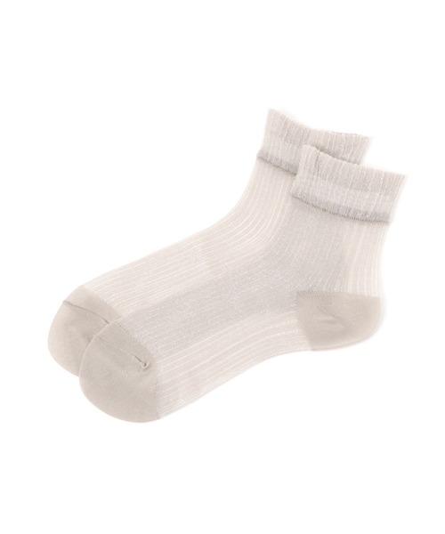 GLOBAL WORK（グローバルワーク）の「クルーシアークレープ抗菌防臭/109709（ソックス/靴下・レディース・アイボリー/ブラック/シルバー/ベージュ・FREE）」の3枚目の写真