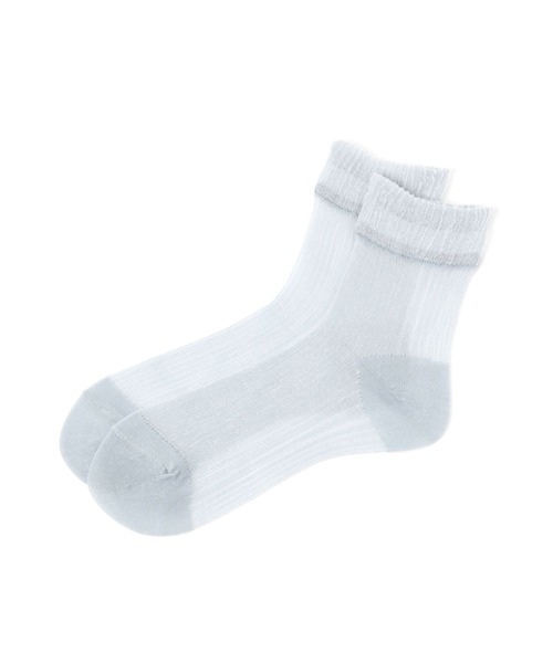 GLOBAL WORK（グローバルワーク）の「クルーシアークレープ抗菌防臭/109709（ソックス/靴下・レディース・アイボリー/ブラック/シルバー/ベージュ・FREE）」の4枚目の写真