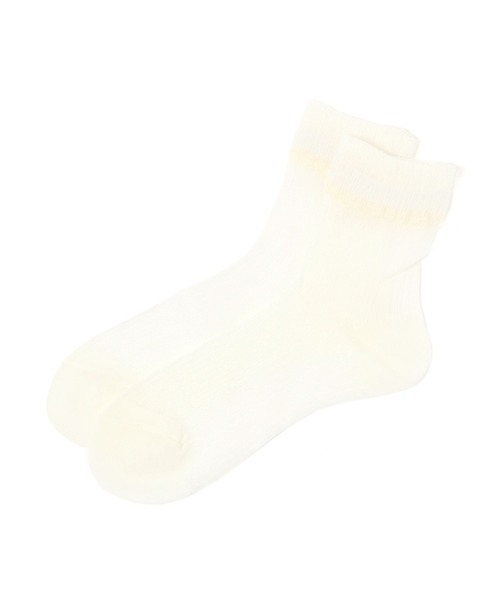 GLOBAL WORK（グローバルワーク）の「クルーシアークレープ抗菌防臭/109709（ソックス/靴下・レディース・アイボリー/ブラック/シルバー/ベージュ・FREE）」の2枚目の写真