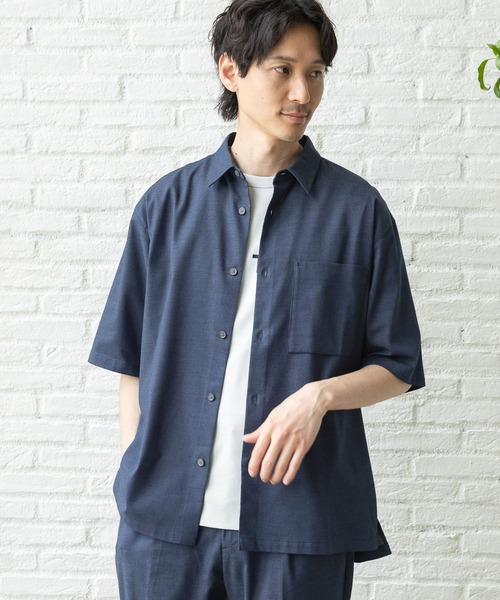 GLOBAL WORK(グローバルワーク)の「アーバンデニムシャツAIR/5分袖/996668(シャツ/ブラウス・メンズ・ネイビー・SMALL/MEDIUM/X-LARGE/LARGE)」の4枚目の写真