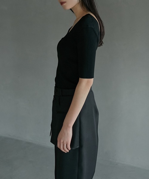【美品】ルシェルブルー Scoop Neck Knit セール】スクープネックニット / Scoop Neck Knit（ニット