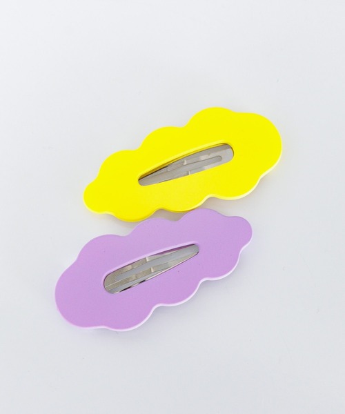 LOWRYS FARM（ローリーズファーム）の「ナミナミ２Ｐヘアピン　 121067（ヘアピン・キッズ・オレンジ/イエロー/ピンク/オフホワイト・FREE）」の2枚目の写真