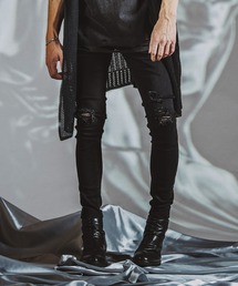 【NO ID.】Ultimate Stretch Denim Damage Skinny Pants / アルティメット ストレッチ デニム ダメージ スキニー パンツ