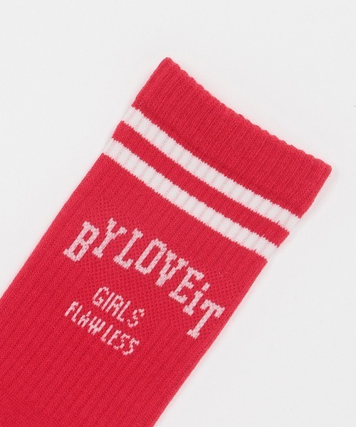 by LOVEiT(バイラビット)の「2ラインロゴクルーソックス【日本製】(ソックス/靴下・キッズ・ラベンダー/オフホワイト/レッド/ブラック・L/M/S/LL)」の7枚目の写真