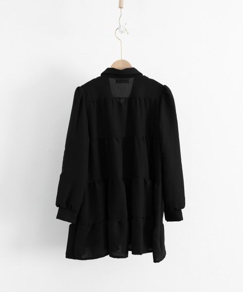 Miniministore（ミニミニストア）の「ティアードミニワンピース フレアワンピ春（シャツワンピース・レディース・ブラック/アイボリー・FREE）」の10枚目の写真