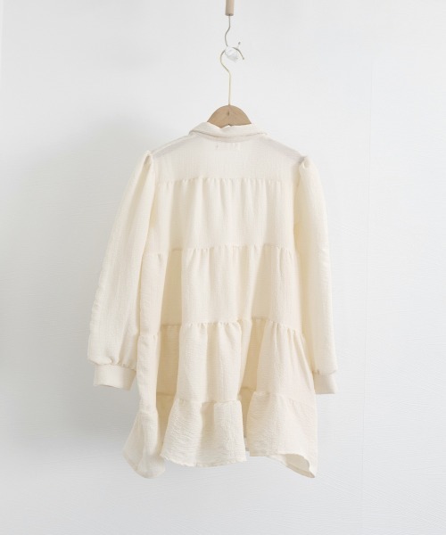 Miniministore（ミニミニストア）の「ティアードミニワンピース フレアワンピ春（シャツワンピース・レディース・ブラック/アイボリー・FREE）」の8枚目の写真