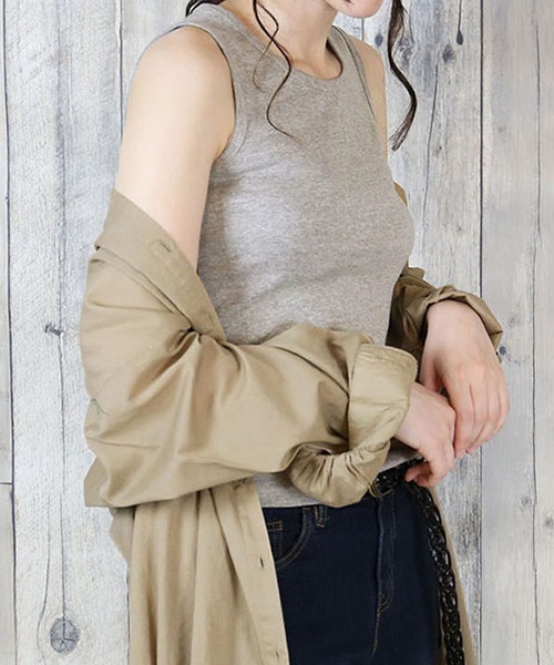 LARU(ラルー)の「タンクトップ インナー(タンクトップ・レディース・ブラック/ネイビー/ホワイト/杢グレー/チャコールグレー/カーキ/グレー系その他・M/L)」の19枚目の写真