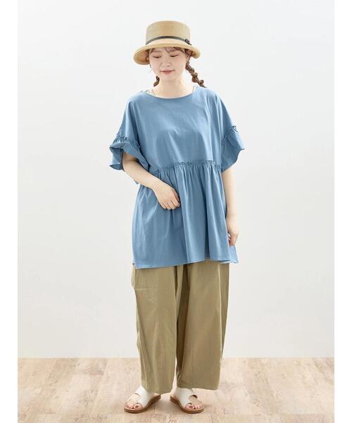 Samansa Mos2(サマンサ モスモス)の「【Lサイズ WEB限定】【UVカット】さらりと軽やかコクーンパンツ(その他パンツ・レディース・ネイビー/ベージュ/カーキ・M/L)」の6枚目の写真