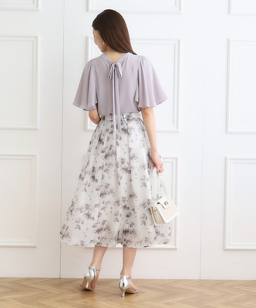 【新品】Couture Brooch フラワージャカードタックススカート セール】【華やかサマーフラワー】水彩フラワージャカード