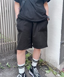 ワイドスウェットハーフパンツ