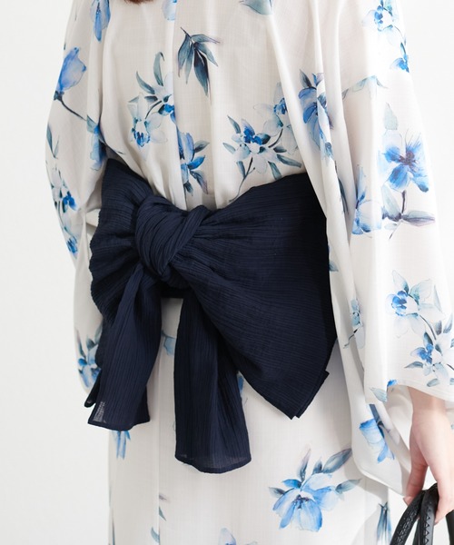 natural couture（ナチュラルクチュール）の「マルチWAY帯スチェ（和装小物・レディース・アイボリー/ネイビー/ミント/ライトグレー・FREE）」の17枚目の写真
