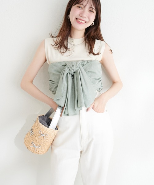 natural couture（ナチュラルクチュール）の「マルチWAY帯スチェ（和装小物・レディース・アイボリー/ネイビー/ミント/ライトグレー・FREE）」の14枚目の写真