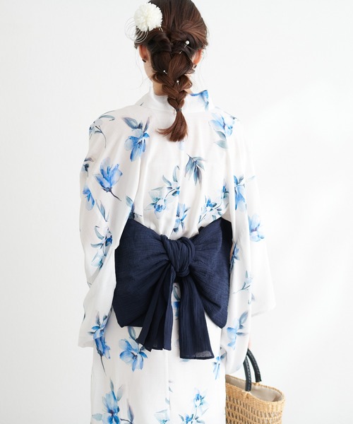 natural couture（ナチュラルクチュール）の「マルチWAY帯スチェ（和装小物・レディース・アイボリー/ネイビー/ミント/ライトグレー・FREE）」の18枚目の写真