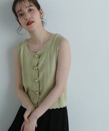 N.（N. Natural Beauty Basic） | ◆ミニケーブルボタンニットタンク(ニット/セーター)