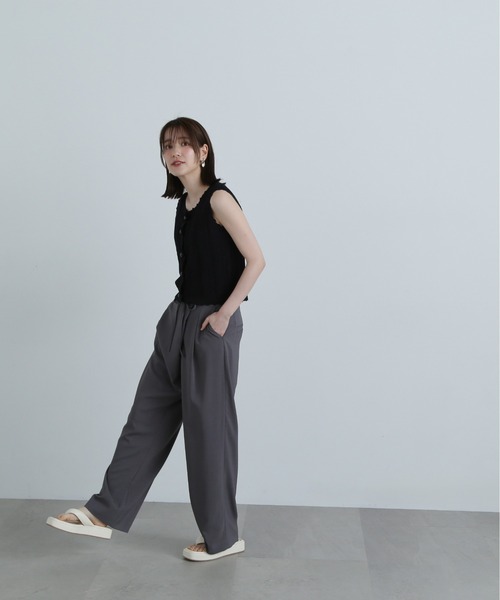 N.（N. Natural Beauty Basic）（エヌエヌナチュラルビューティーベーシック）の「◆ミニケーブルボタンニットタンク（ニット/セーター・レディース・ブラック/オフホワイト/グリーン・MEDIUM）」の19枚目の写真