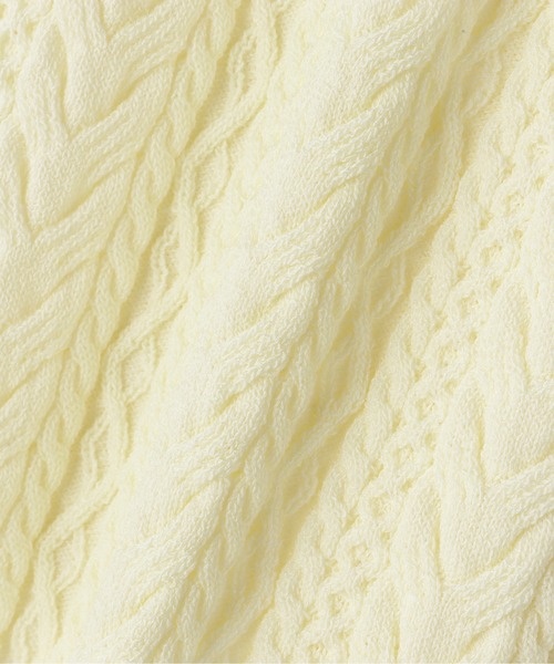 N.（N. Natural Beauty Basic）（エヌエヌナチュラルビューティーベーシック）の「◆ミニケーブルボタンニットタンク（ニット/セーター・レディース・ブラック/オフホワイト/グリーン・MEDIUM）」の5枚目の写真