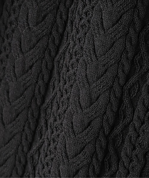 N.（N. Natural Beauty Basic）（エヌエヌナチュラルビューティーベーシック）の「◆ミニケーブルボタンニットタンク（ニット/セーター・レディース・ブラック/オフホワイト/グリーン・MEDIUM）」の7枚目の写真