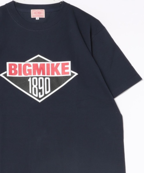 BIG MIKE(ビッグマイク)の「BIG MIKE ビッグマイク ロックロゴ 半袖プリント Tシャツ / 102428602(Tシャツ/カットソー・メンズ・ホワイト/ネイビー・MEDIUM/X-LARGE/LARGE)」の1枚目の写真