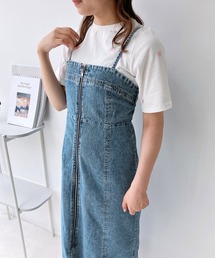 ◎ダブルジップ  キャミワンピ　デニムジャンスカ